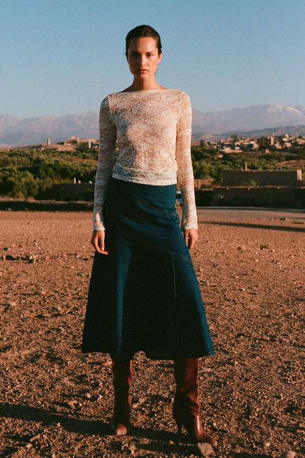 Thea Denim Midi Skirt