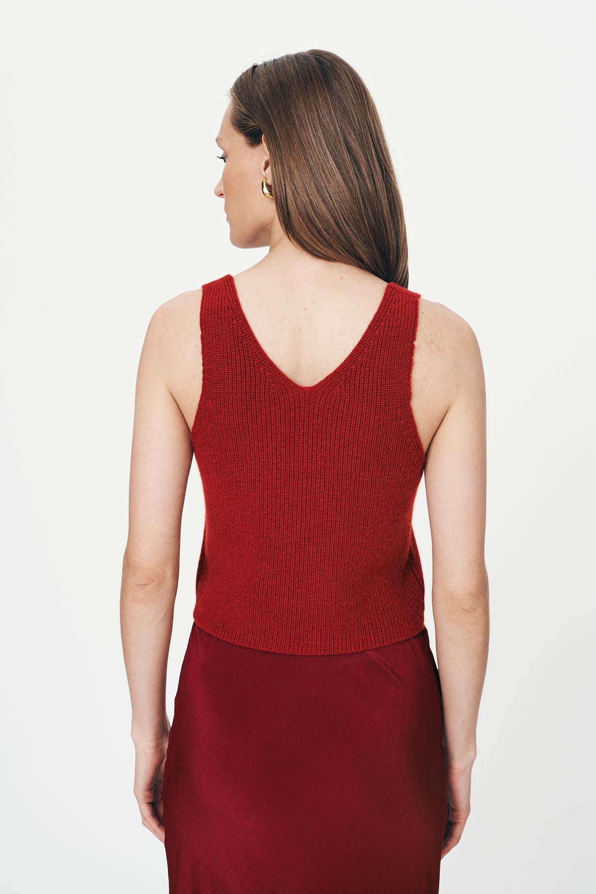 Vivian Merino Knit Tank in Rust Red | ROWIE Tops – ROWIE The Label