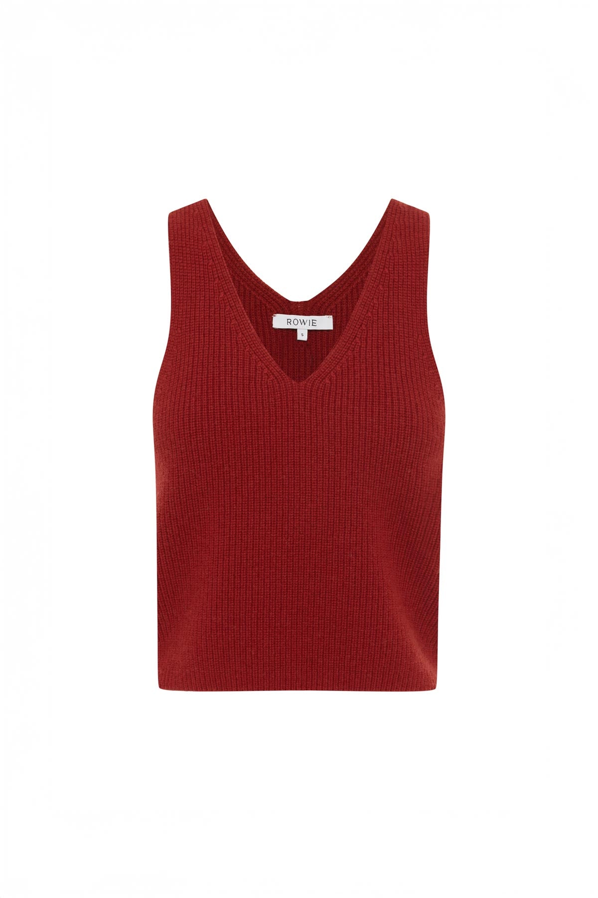 Vivian Merino Knit Tank in Rust Red | ROWIE Tops – ROWIE The Label