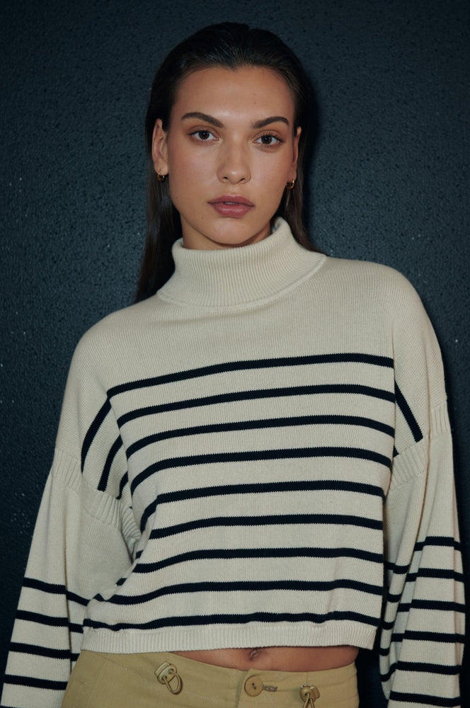 Wally Stripe Knit Jumper Ecru