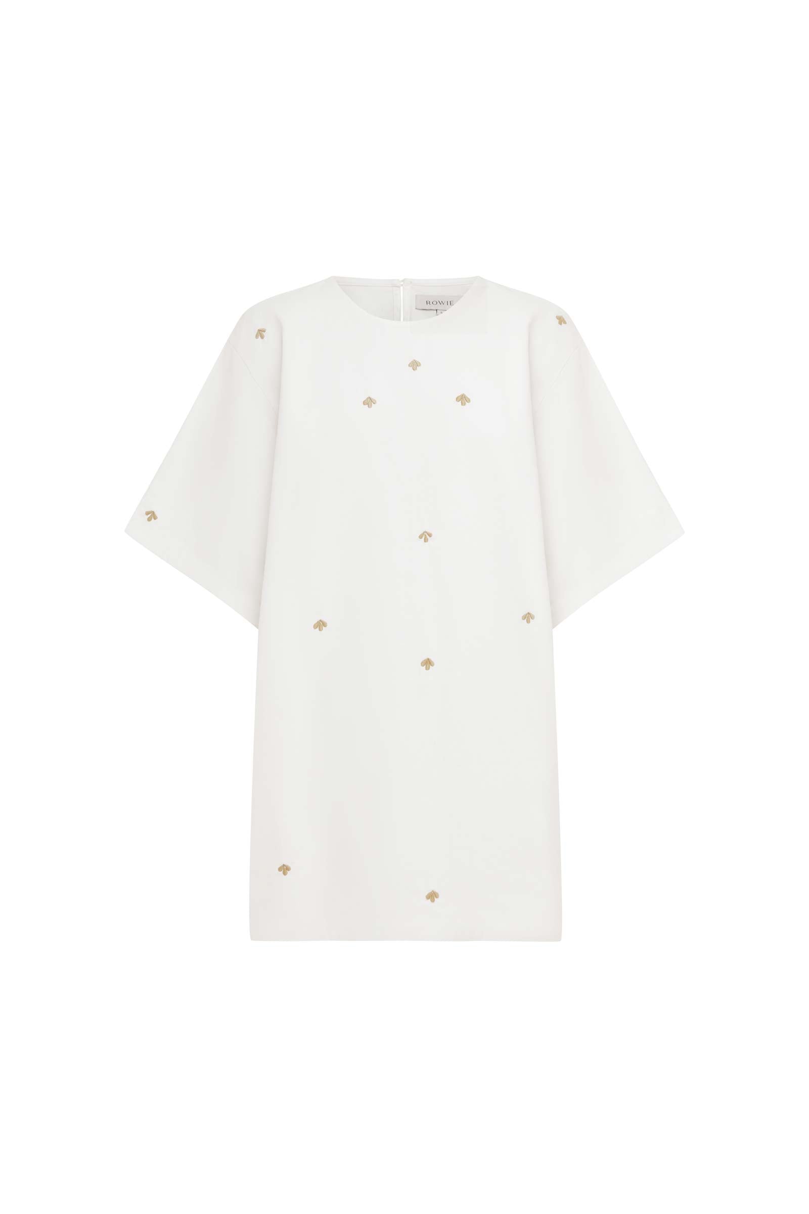 Farrah Embroidered loose fitting smock mini dress