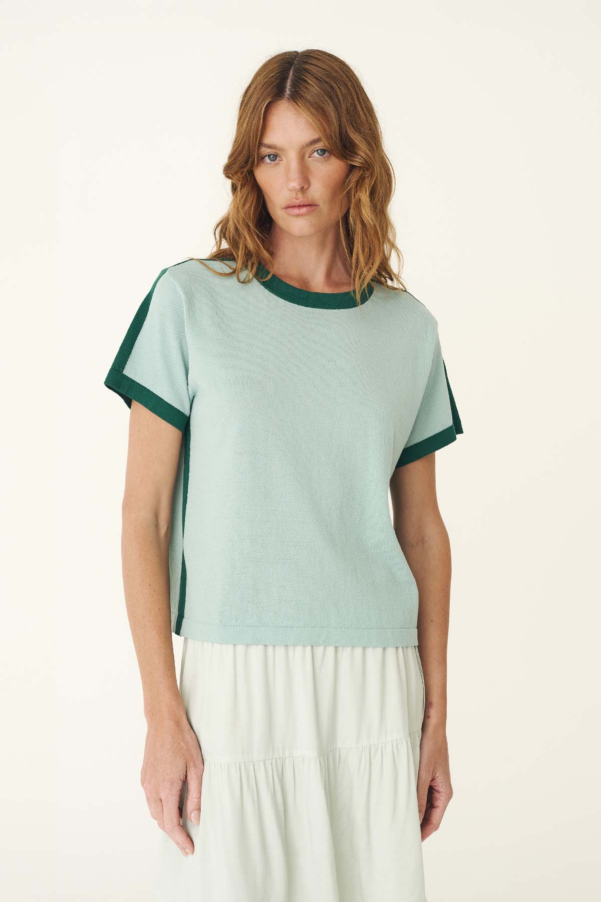 Rania Contrast Knit Tee