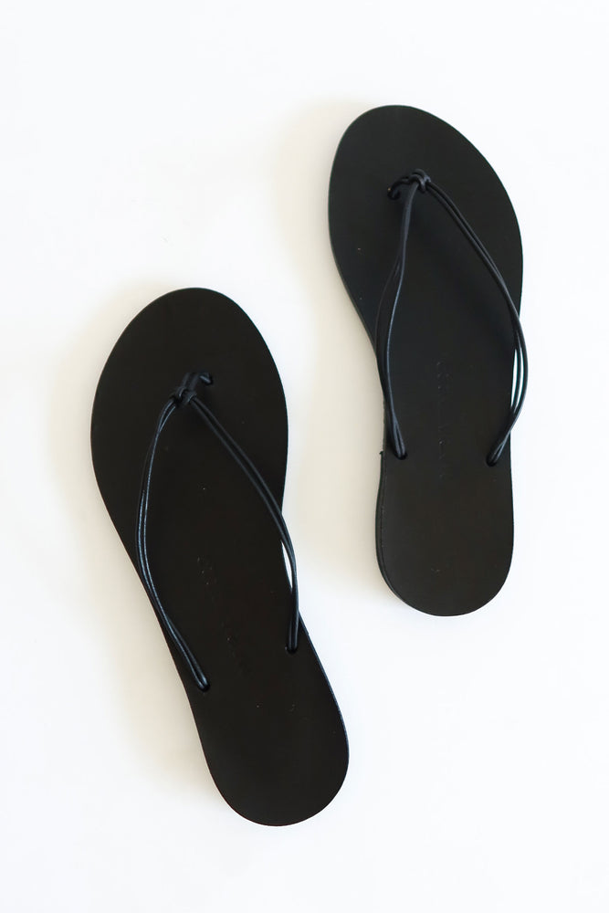 Lepto Flip Flops Black Leather