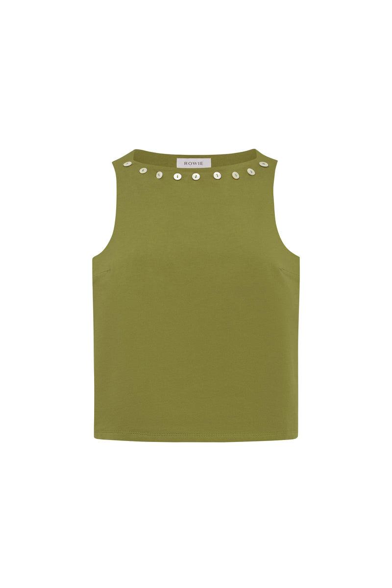 Muriel Button Boatneck Tank