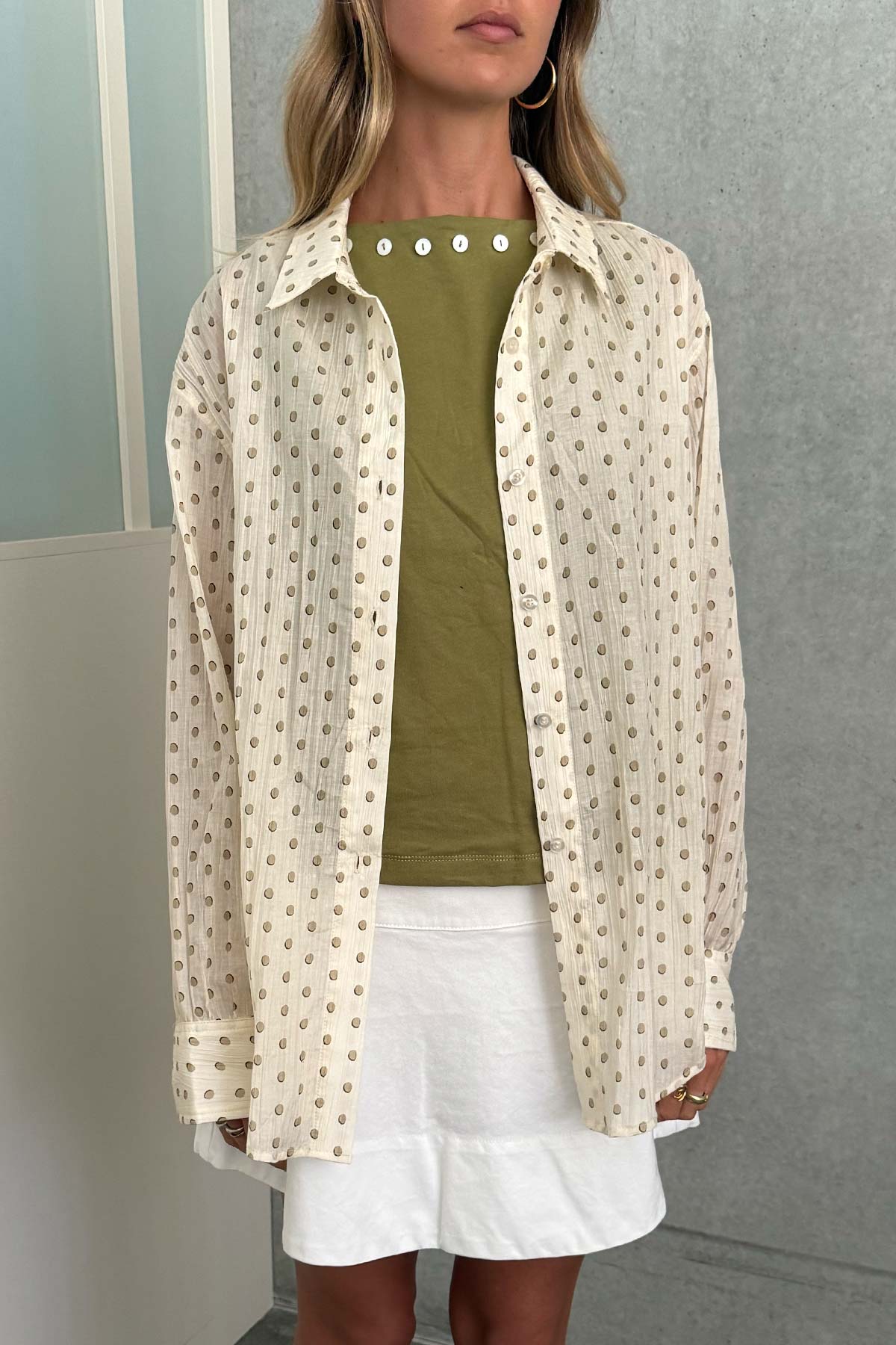 Muriel Button Boatneck Tank