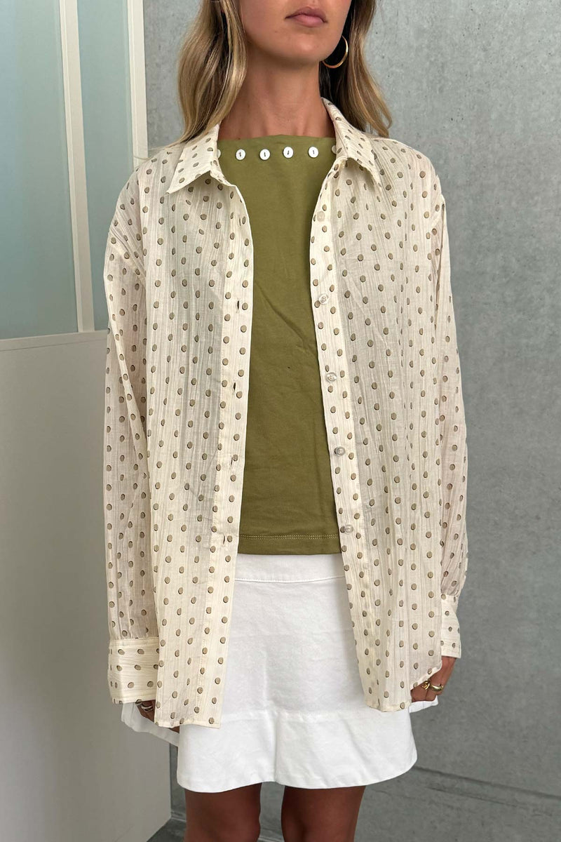 Muriel Button Boatneck Tank