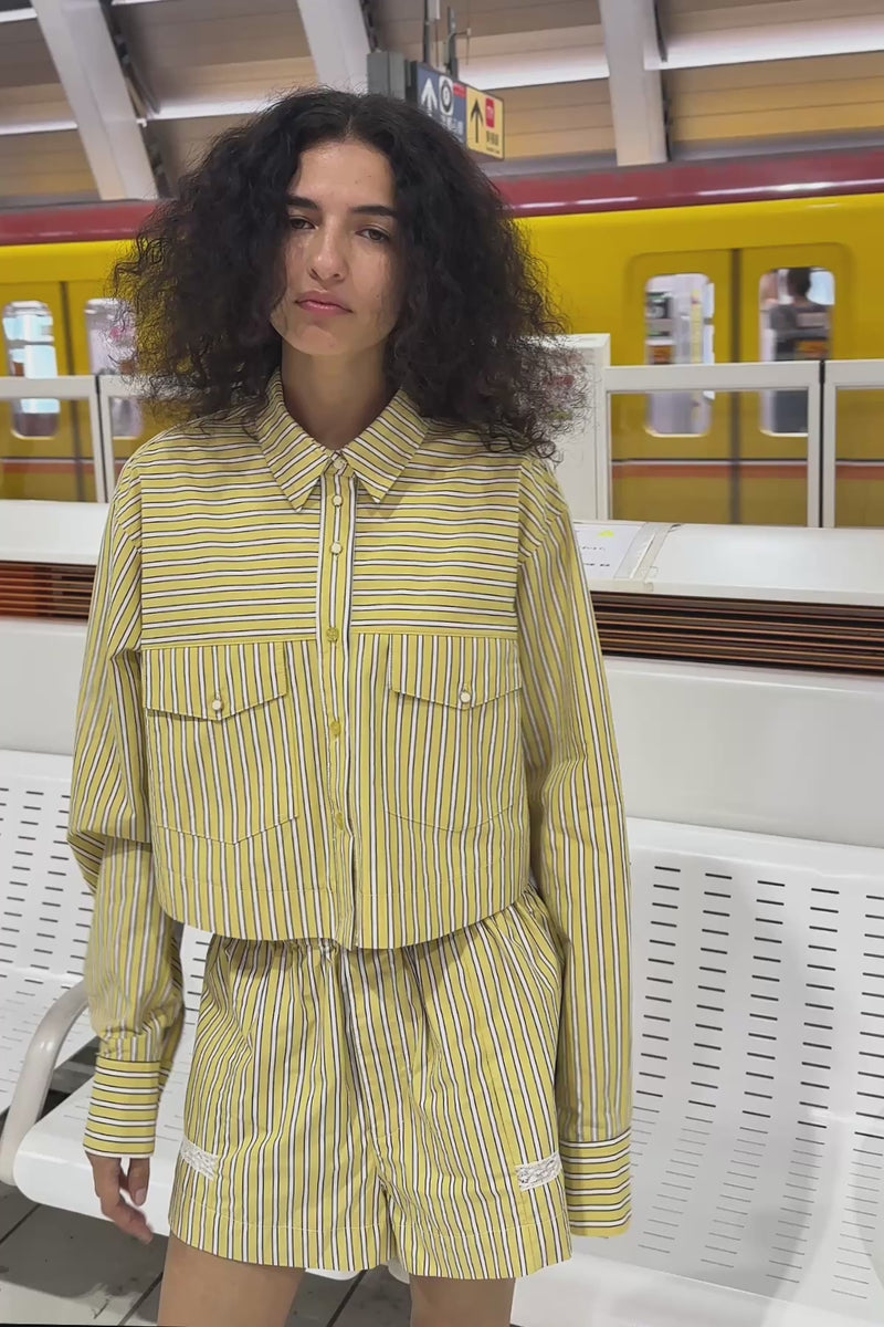 Cole Stripe Crop Shirt