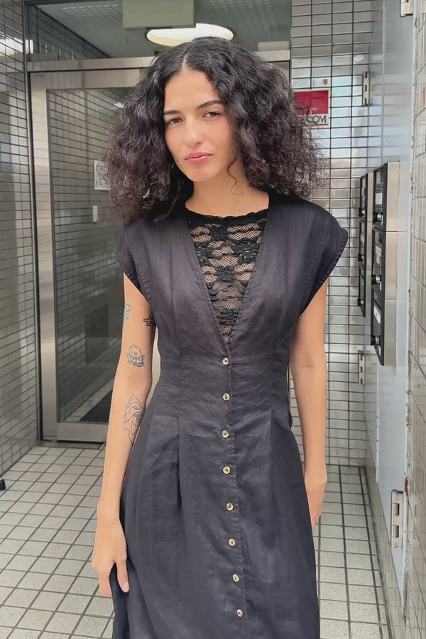 Mira Linen Midi Dress