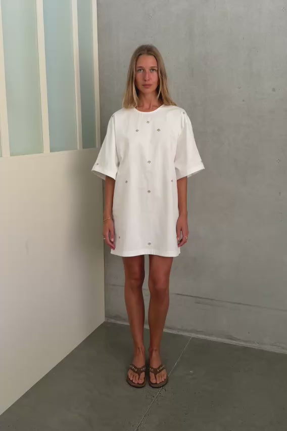 Farrah Embroidered Mini Dress