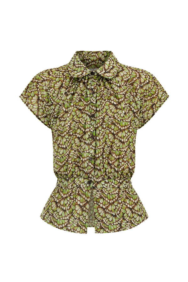 Allie Silk Peplum Blouse