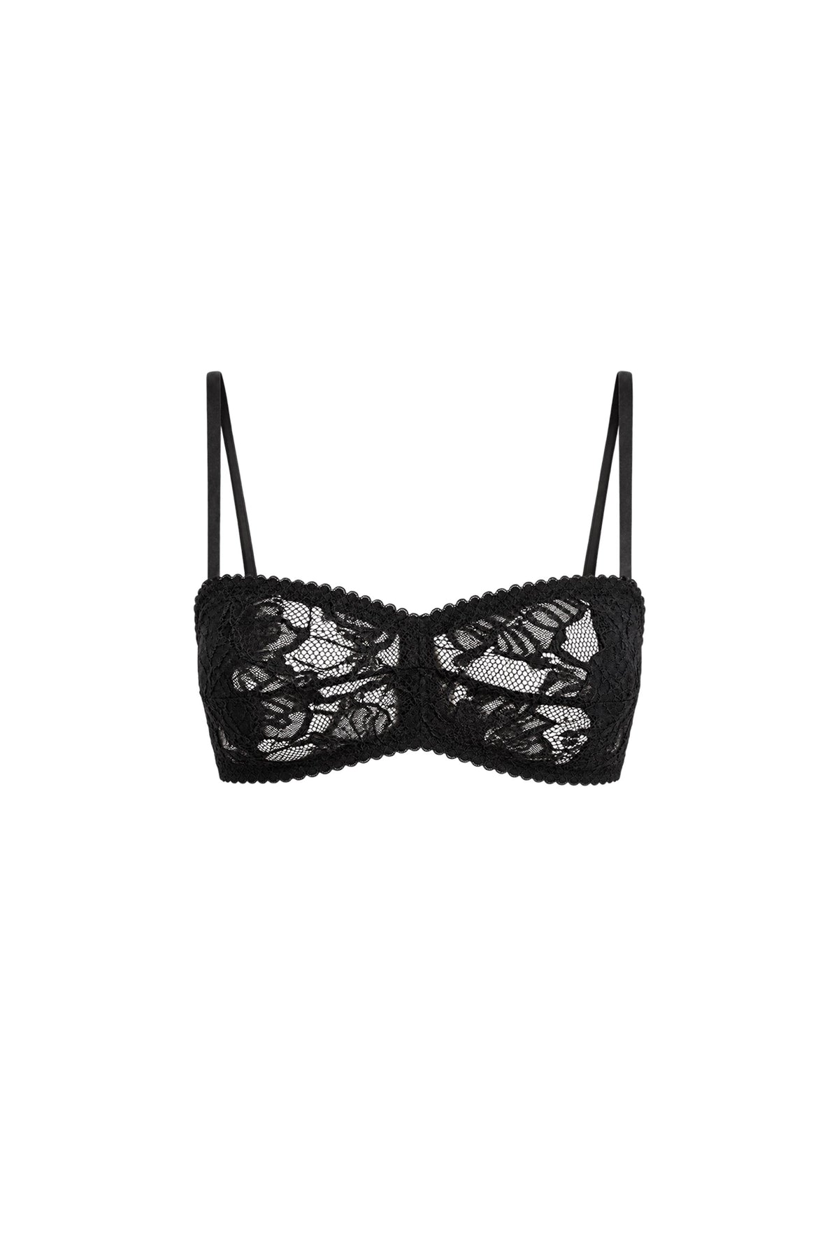 Bambi Lace Bralette in Noir – flat lay