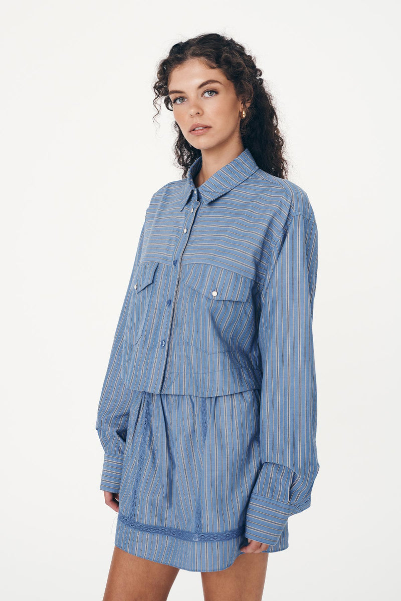 Cole Stripe Crop Shirt