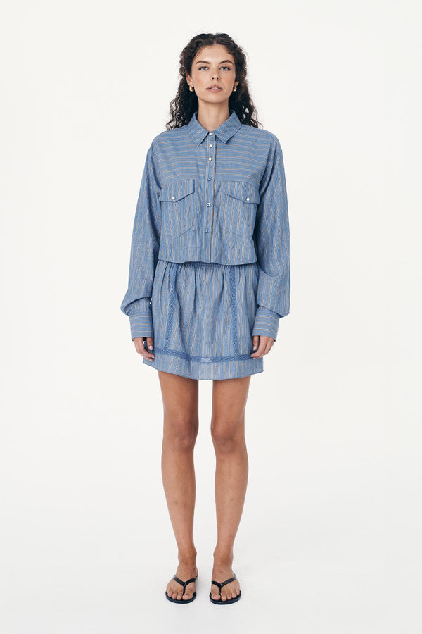 Cole Stripe Crop Shirt