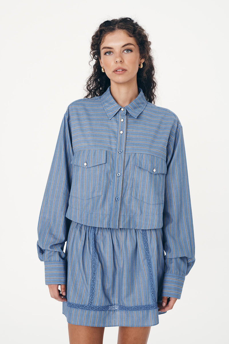 Cole Stripe Crop Shirt