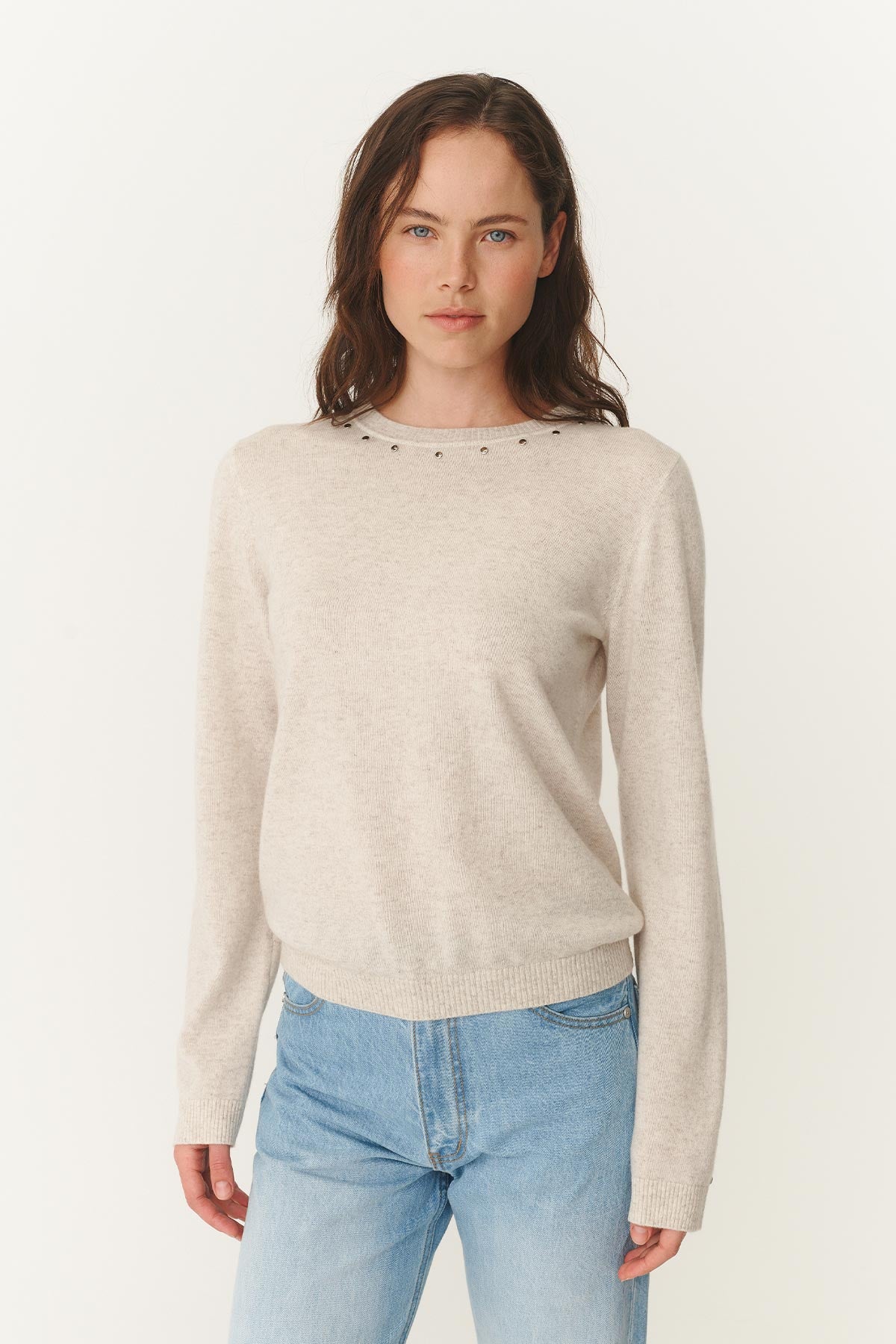 Emaline Stud Merino Knit Top