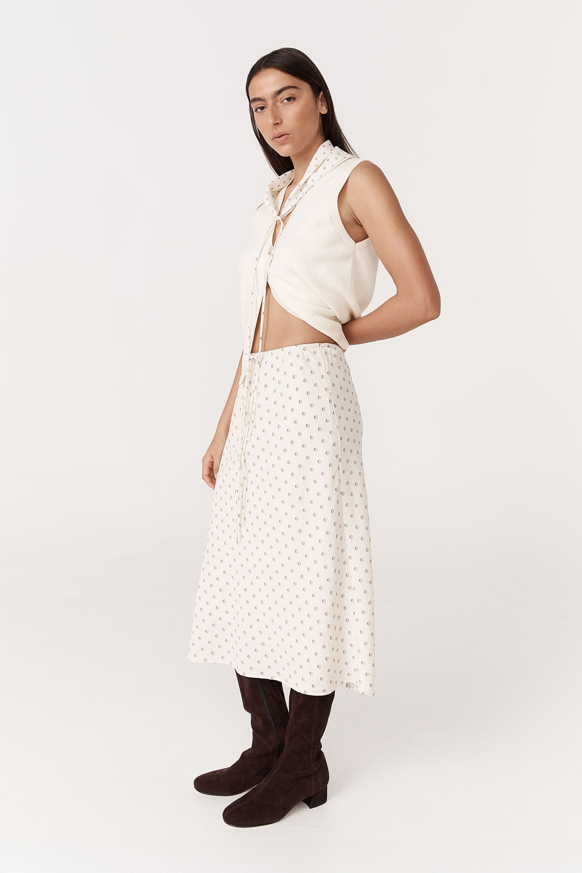 Frannie Silk Midi Skirt