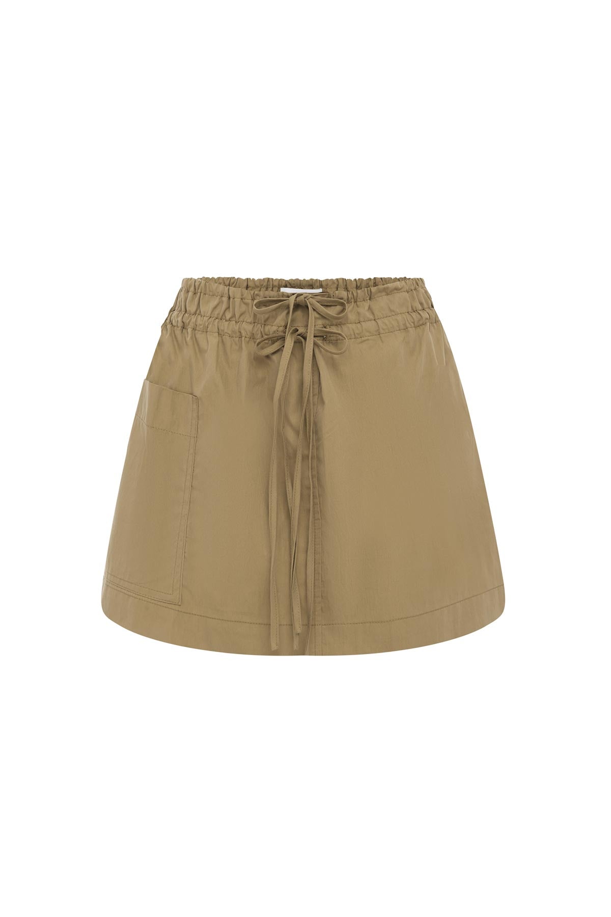 Jessica Cargo Mini Skirt in Washed Khaki, isolated product image on white background, ROWIE the Label.