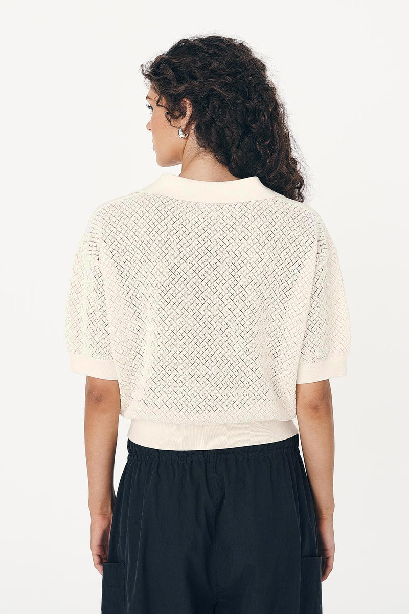 Loretta Pointelle Knit Top