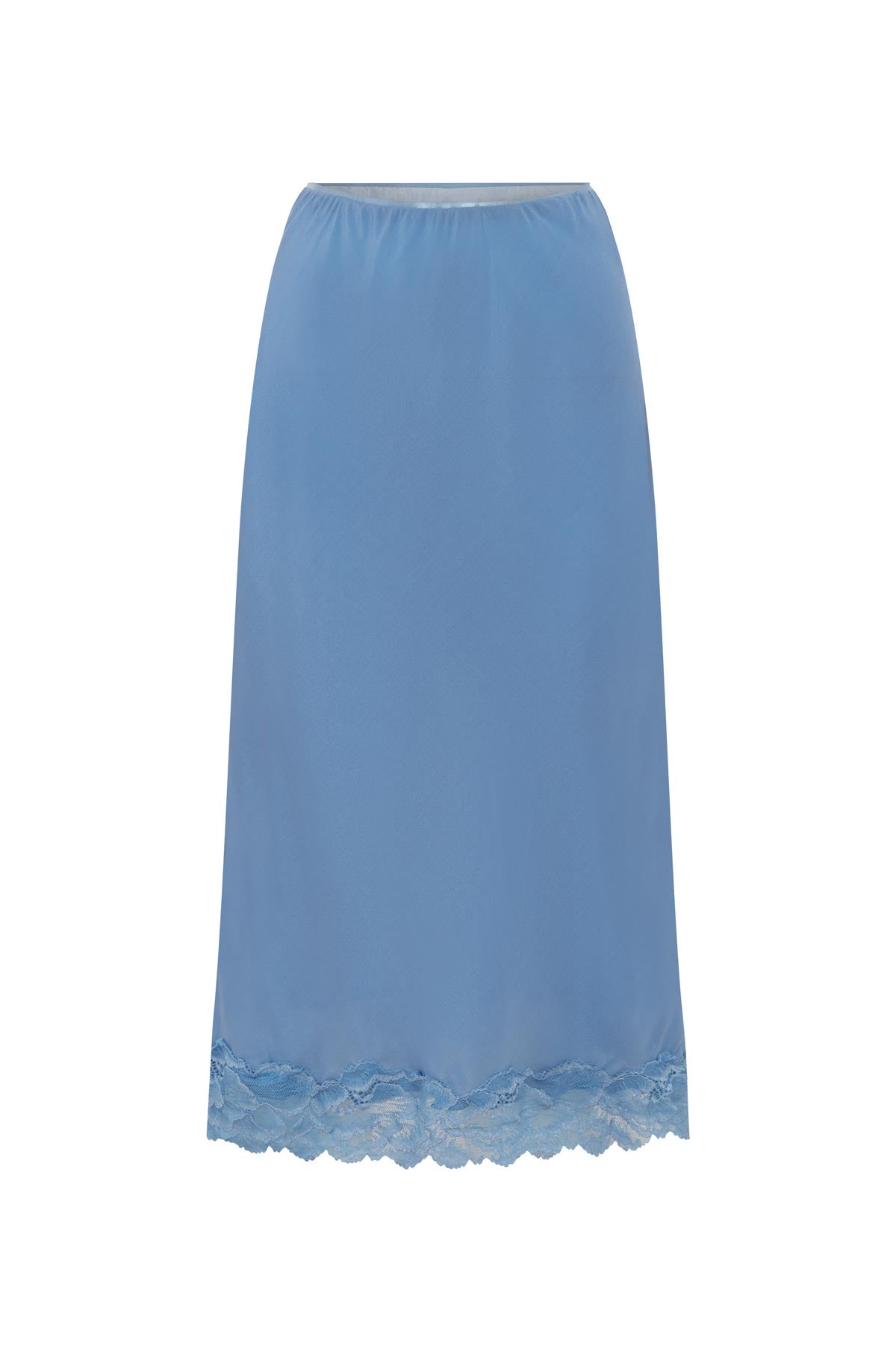 Marina Silk Midi Skirt in Cornflower, isolated product image on white background, ROWIE the Label.