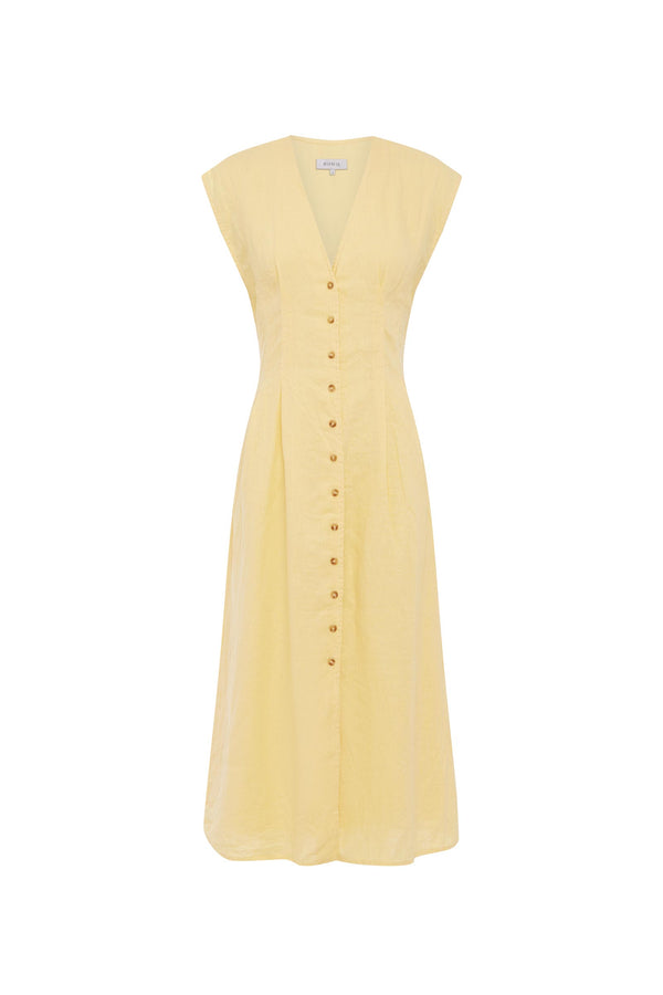 Mira Linen Midi Dress