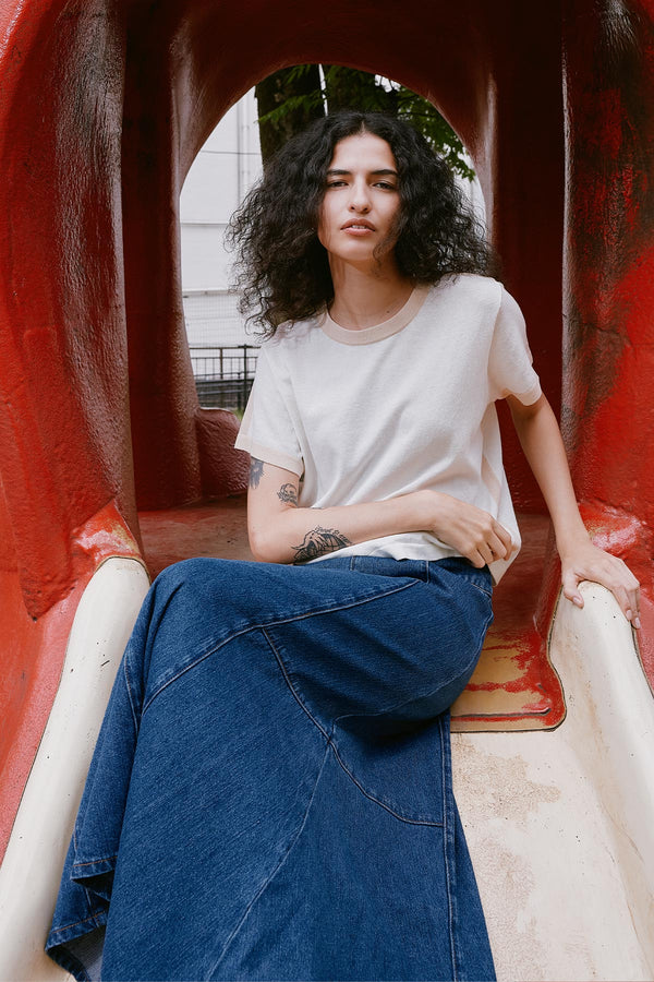 Rania Contrast Knit Tee