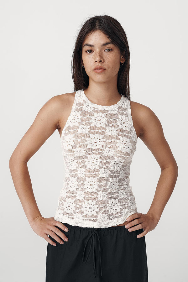 Sloane Sunflower Lace Tank