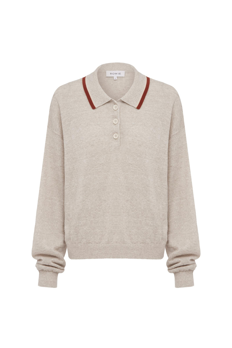 Uma Linen Knit Polo Top