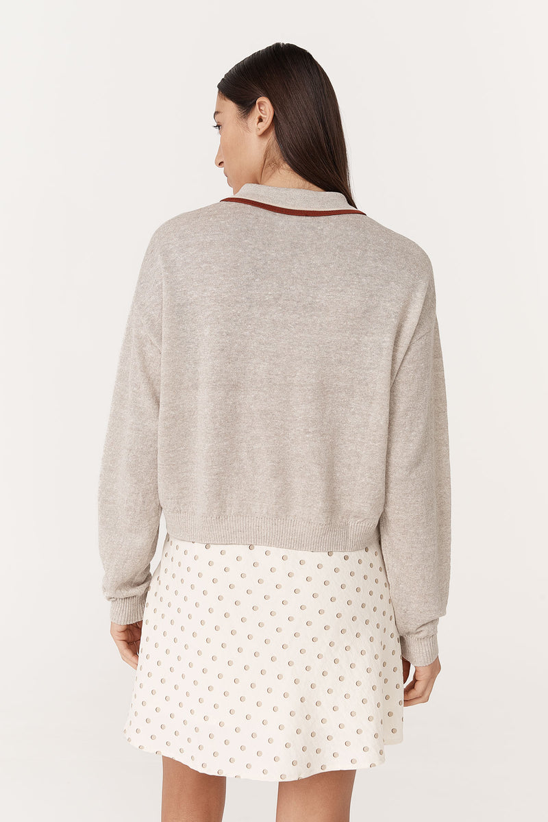 Uma Linen Knit Polo Top