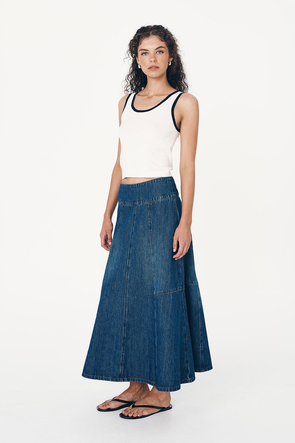 Vashti Denim Midi Skirt