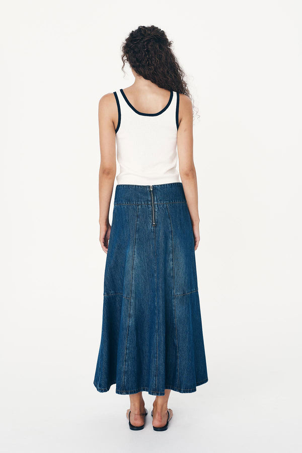 Vashti Denim Midi Skirt
