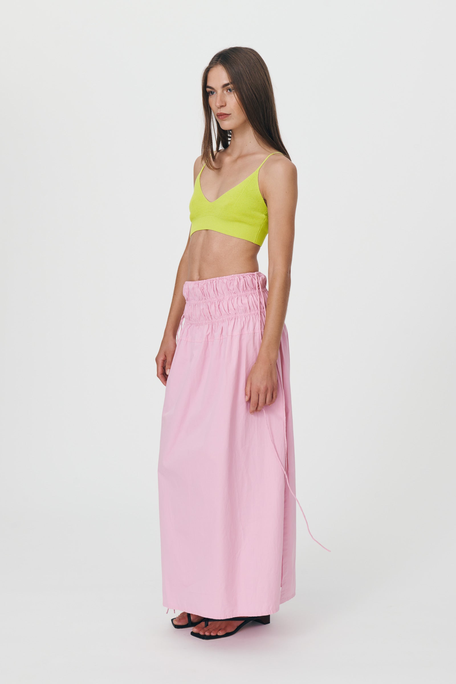 Camille Organic Maxi Skirt Peony Pink