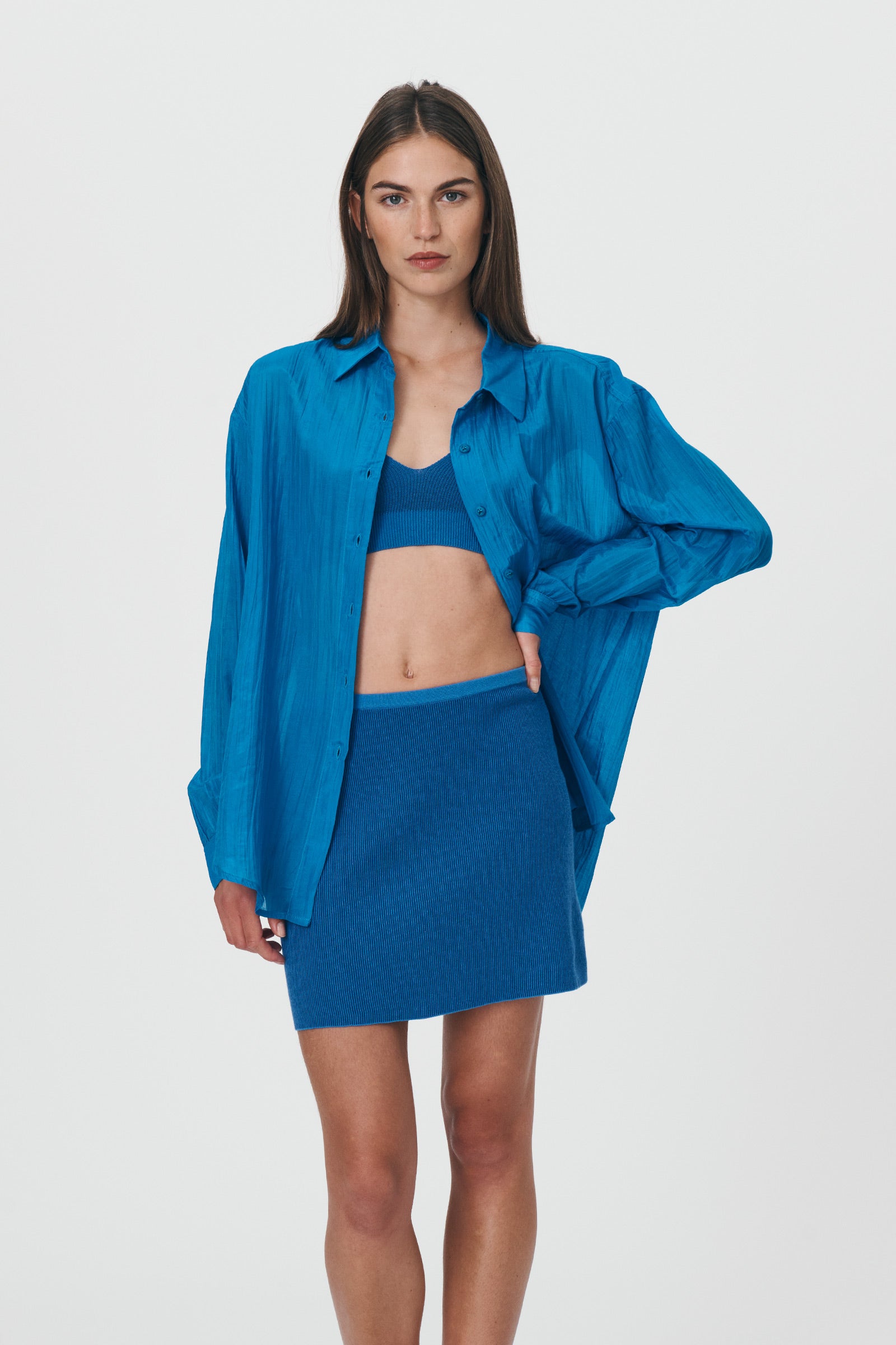 Doris Knit Mini Skirt Cobalt