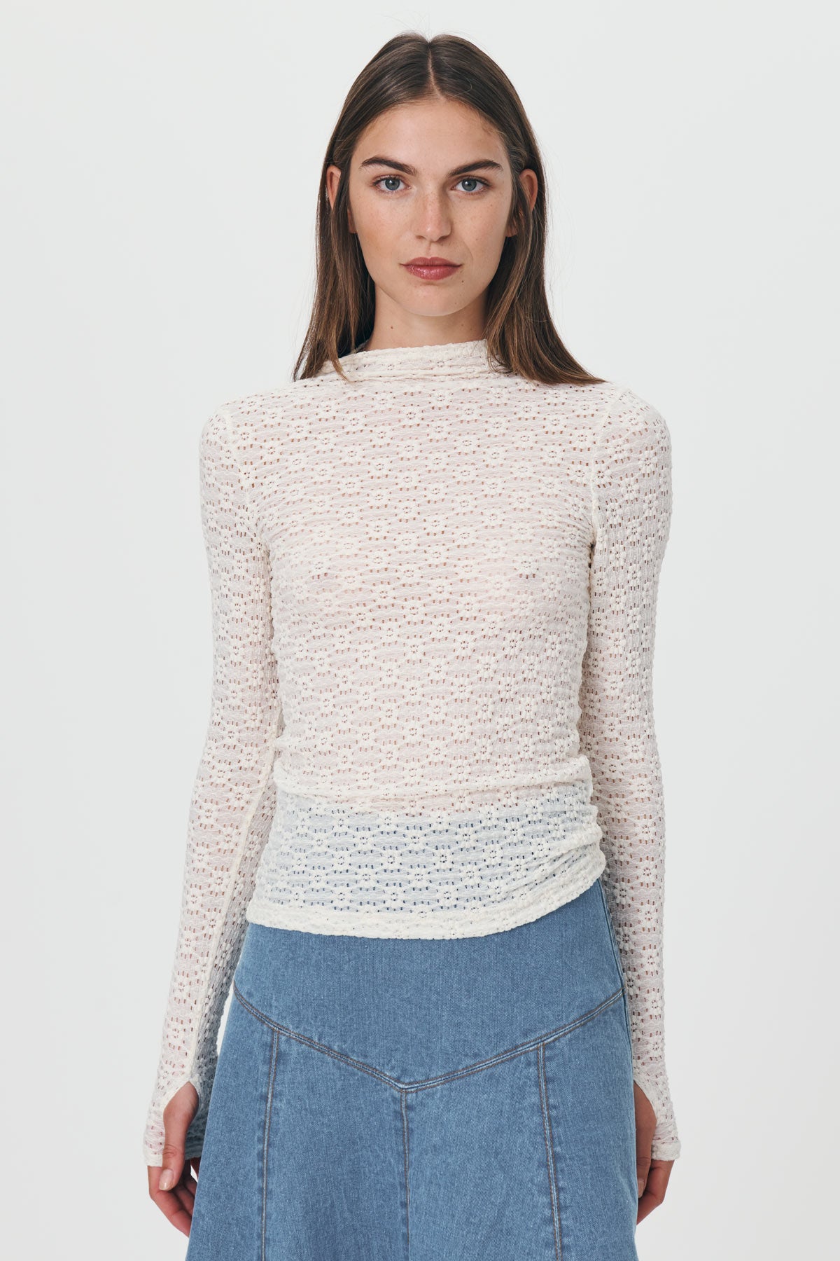 Galo Daisy Lace Top Creme