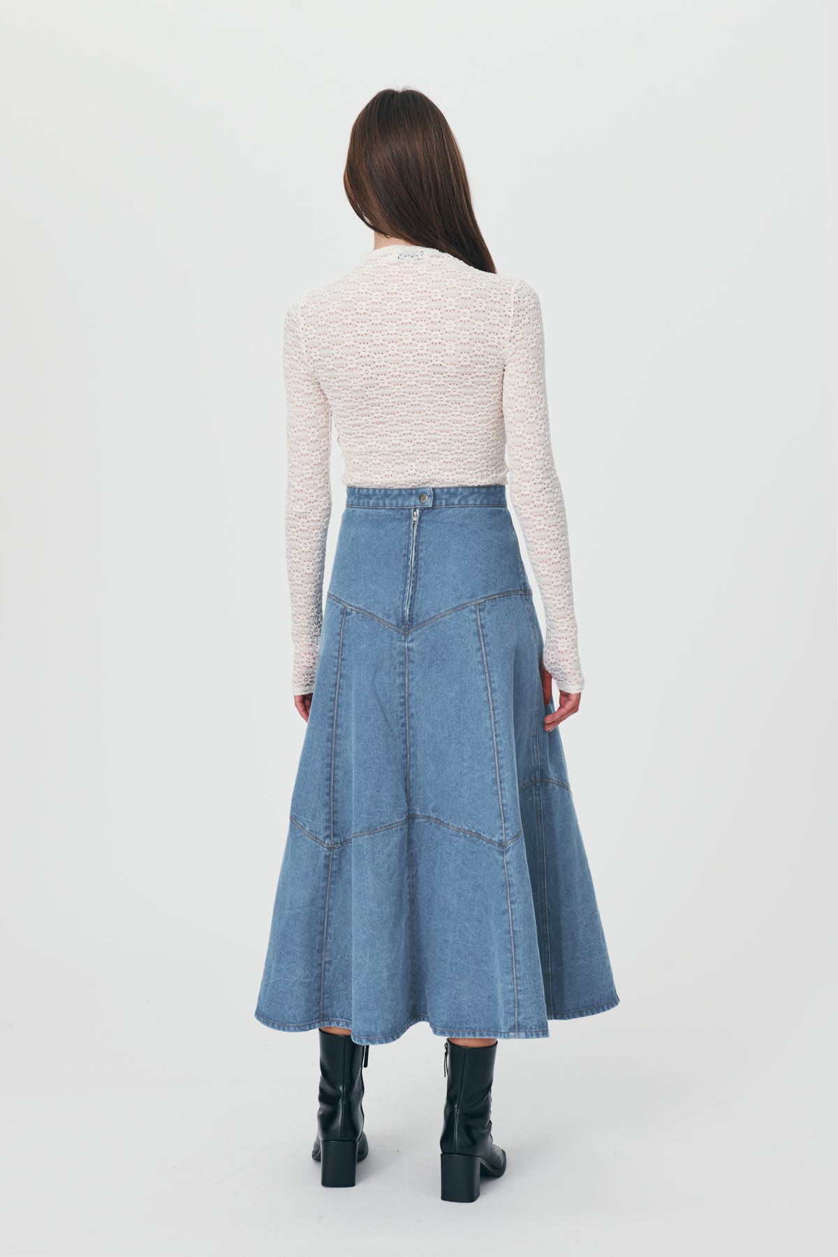 Paloma Organic Midi Skirt Faded Denim