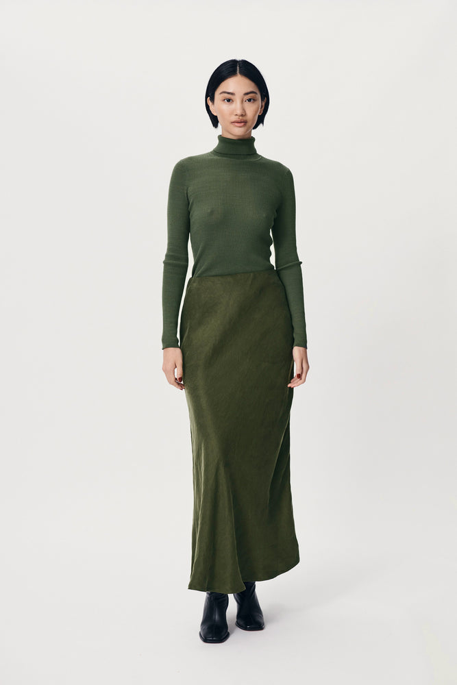 River Midi Skirt Olive