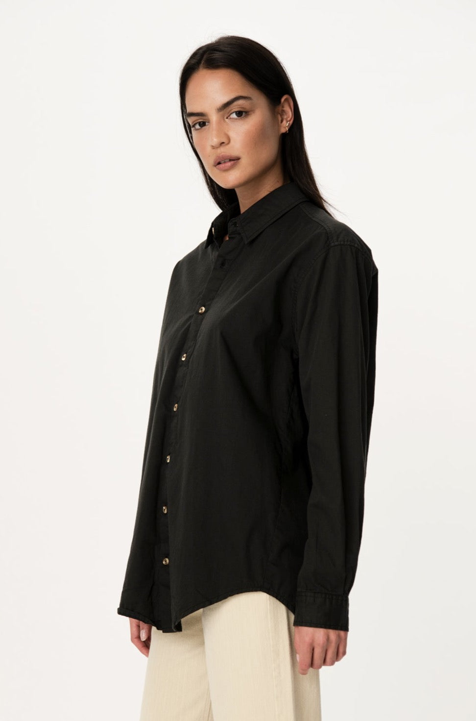 Kaine Organic Long Sleeve Shirt Vintage Black