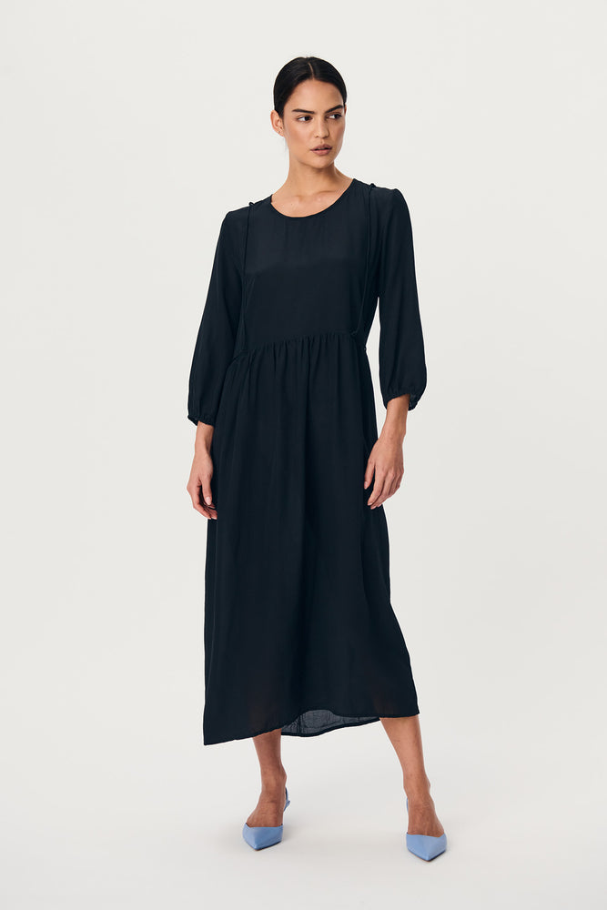 Sandrean Silk Midi Dress Noir