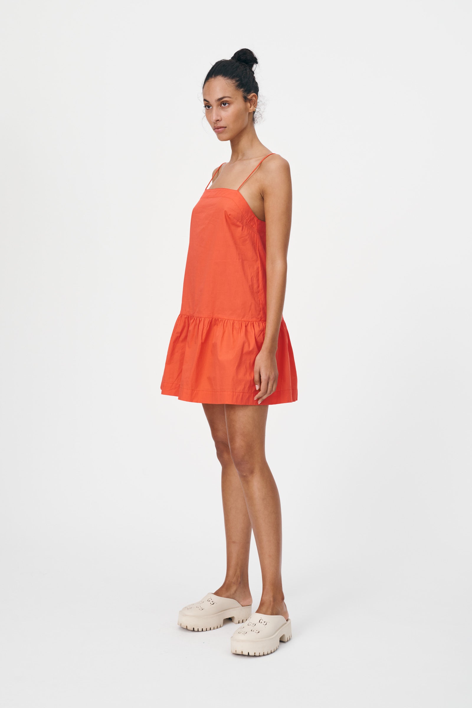 Sunny Organic Mini Dress Spicy Orange